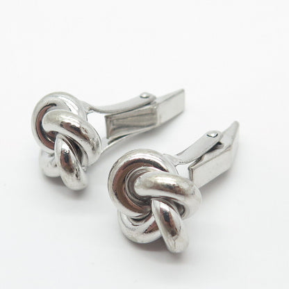 925 Sterling Silver Vintage Twisted Knot Cufflinks