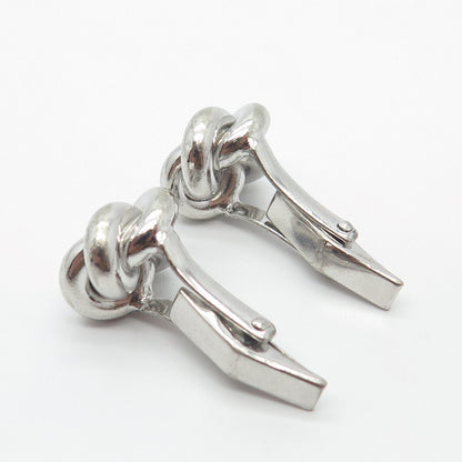 925 Sterling Silver Vintage Twisted Knot Cufflinks