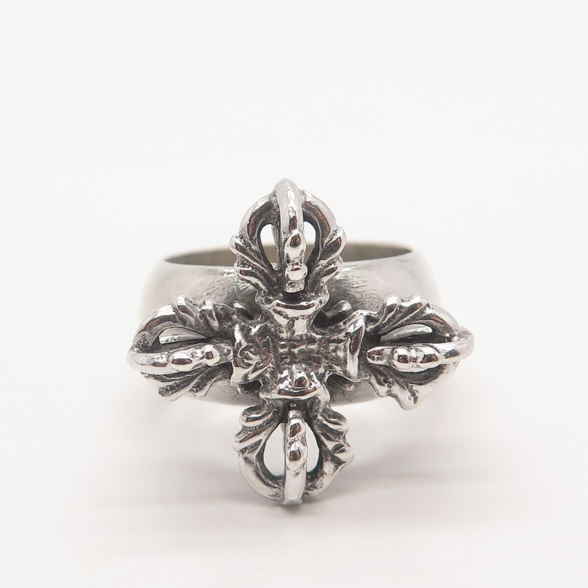 925 Sterling Silver Vintage Cross Ring Size 10.75