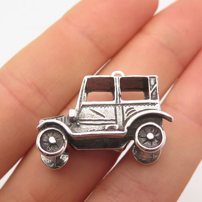 925 Sterling Silver Vintage Retro Car Charm Pendant