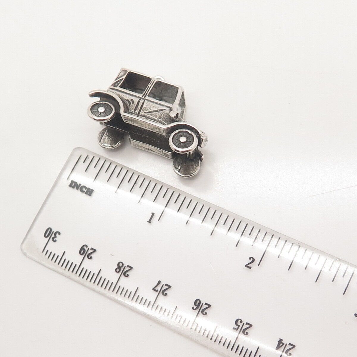 925 Sterling Silver Vintage Retro Car Charm Pendant