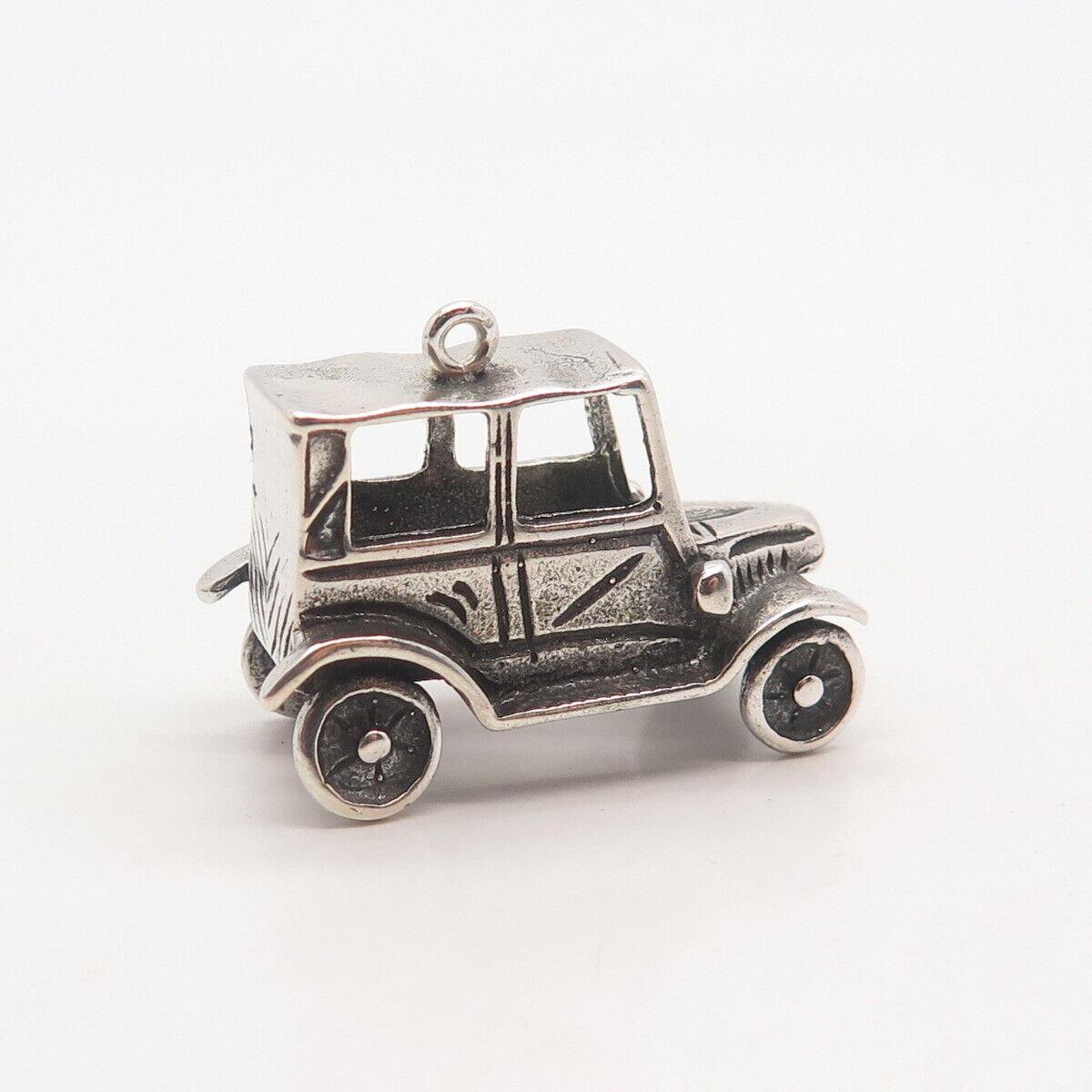 925 Sterling Silver Vintage Retro Car Charm Pendant