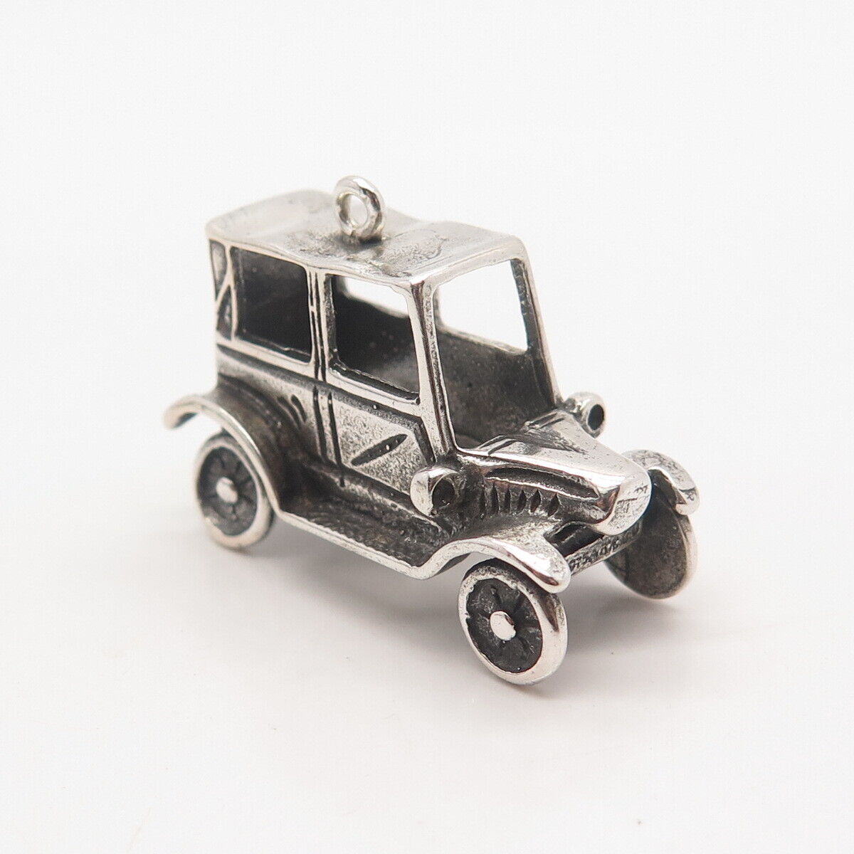 925 Sterling Silver Vintage Retro Car Charm Pendant