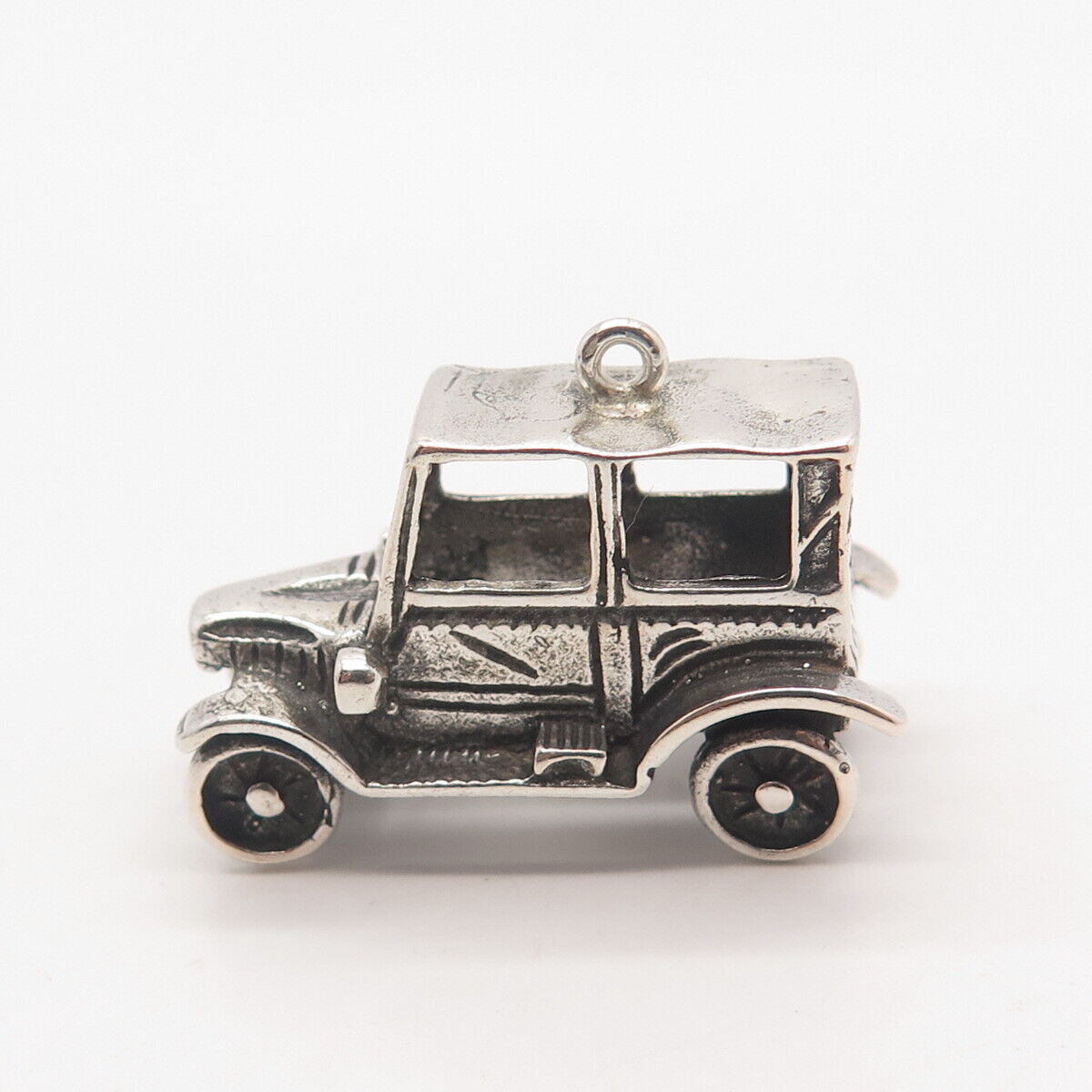 925 Sterling Silver Vintage Retro Car Charm Pendant