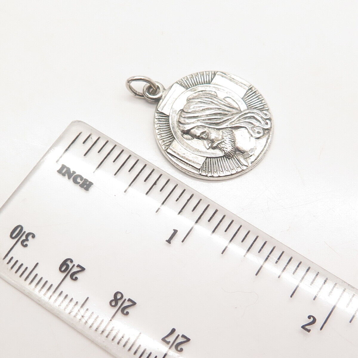 925 Sterling Silver Vintage Hayward Jesus Cross Religious Charm Pendant