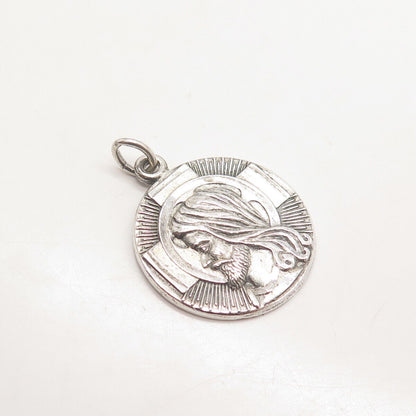925 Sterling Silver Vintage Hayward Jesus Cross Religious Charm Pendant