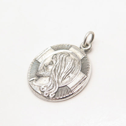 925 Sterling Silver Vintage Hayward Jesus Cross Religious Charm Pendant