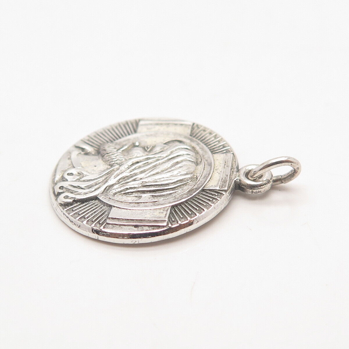 925 Sterling Silver Vintage Hayward Jesus Cross Religious Charm Pendant