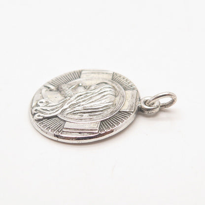 925 Sterling Silver Vintage Hayward Jesus Cross Religious Charm Pendant