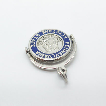 925 Sterling Silver Vintage Enamel Pennsylvania Keystone State Park Pendant