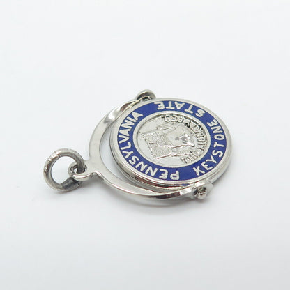 925 Sterling Silver Vintage Enamel Pennsylvania Keystone State Park Pendant