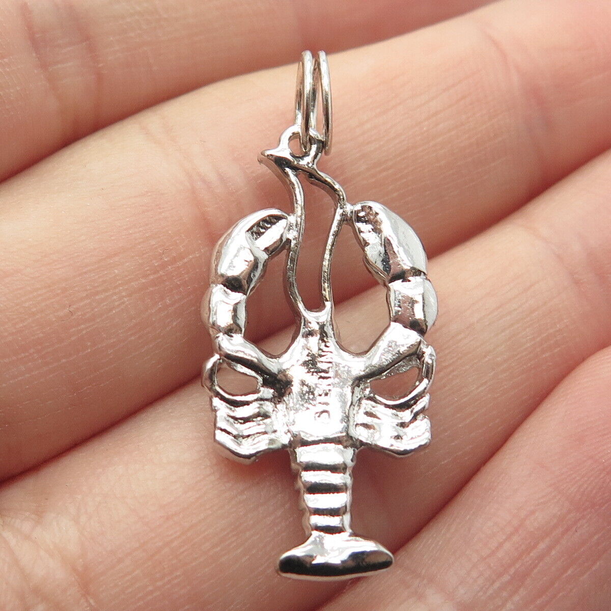 925 Sterling Silver Vintage Cancer Zodiac Sign Pendant