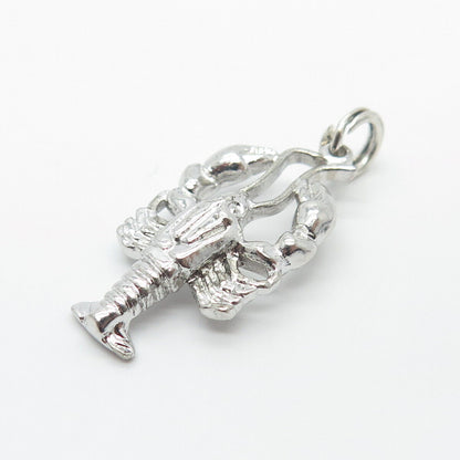 925 Sterling Silver Vintage Cancer Zodiac Sign Pendant