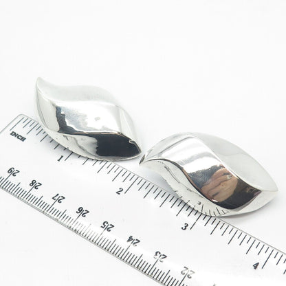 925 Sterling Silver Vintage Large Modernist Earrings