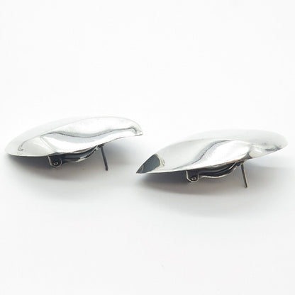 925 Sterling Silver Vintage Large Modernist Earrings