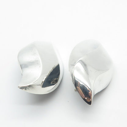 925 Sterling Silver Vintage Large Modernist Earrings