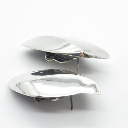 925 Sterling Silver Vintage Large Modernist Earrings