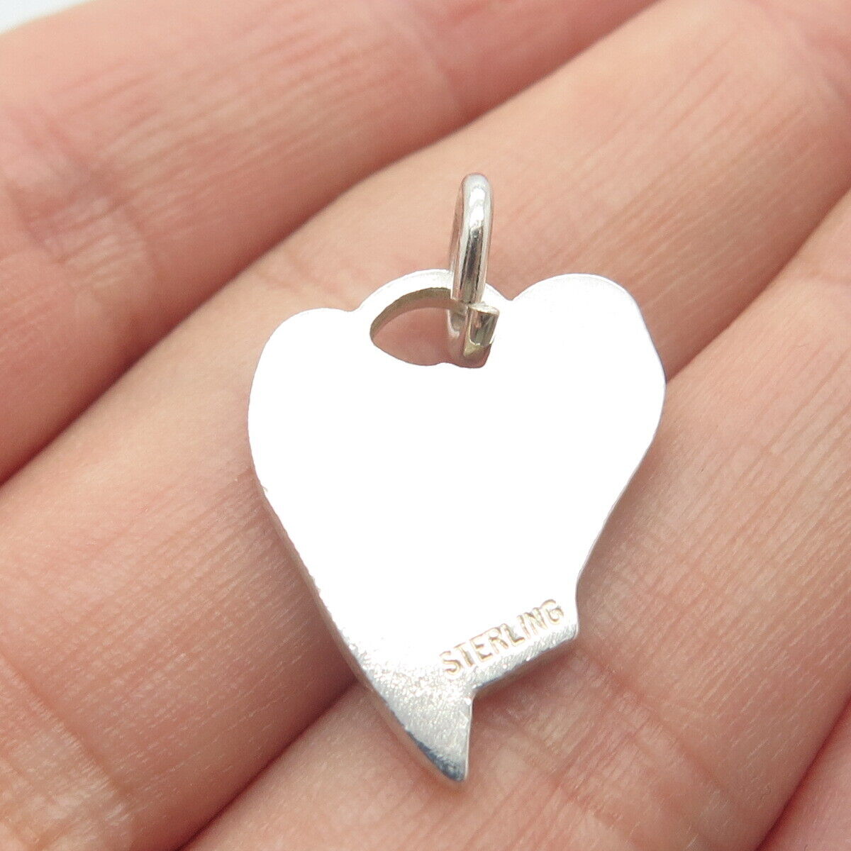 925 Sterling Silver Vintage "Hope" Heart Charm Pendant