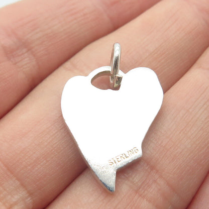925 Sterling Silver Vintage "Hope" Heart Charm Pendant