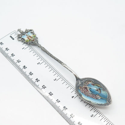 800 Silver Antique Colorful Enamel "Ragusa" Spoon