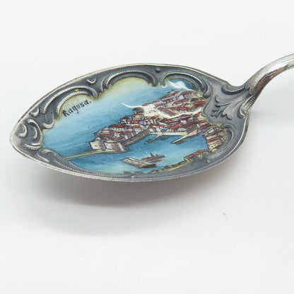 800 Silver Antique Colorful Enamel "Ragusa" Spoon