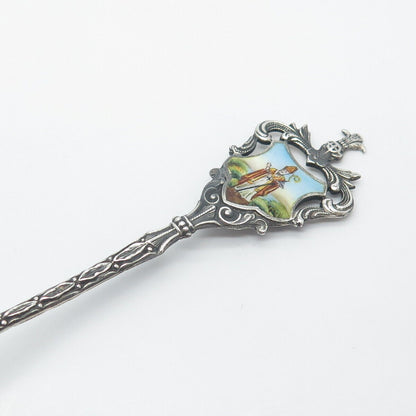 800 Silver Antique Colorful Enamel "Ragusa" Spoon