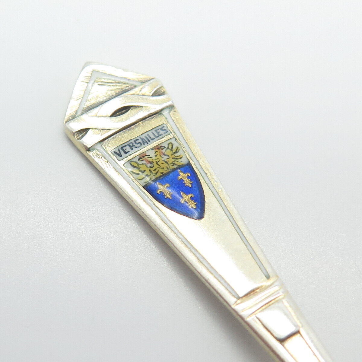 800 Silver Antique Germany Enamel "Versailles" Teaspoon