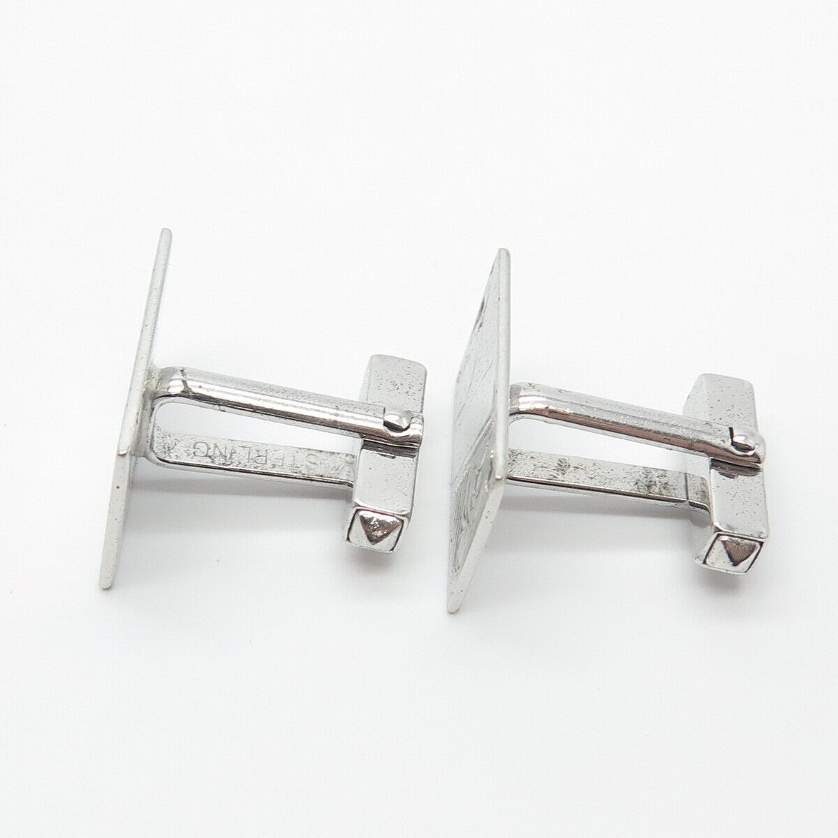 925 Sterling Silver Vintage Ornate Rectangle Cufflinks