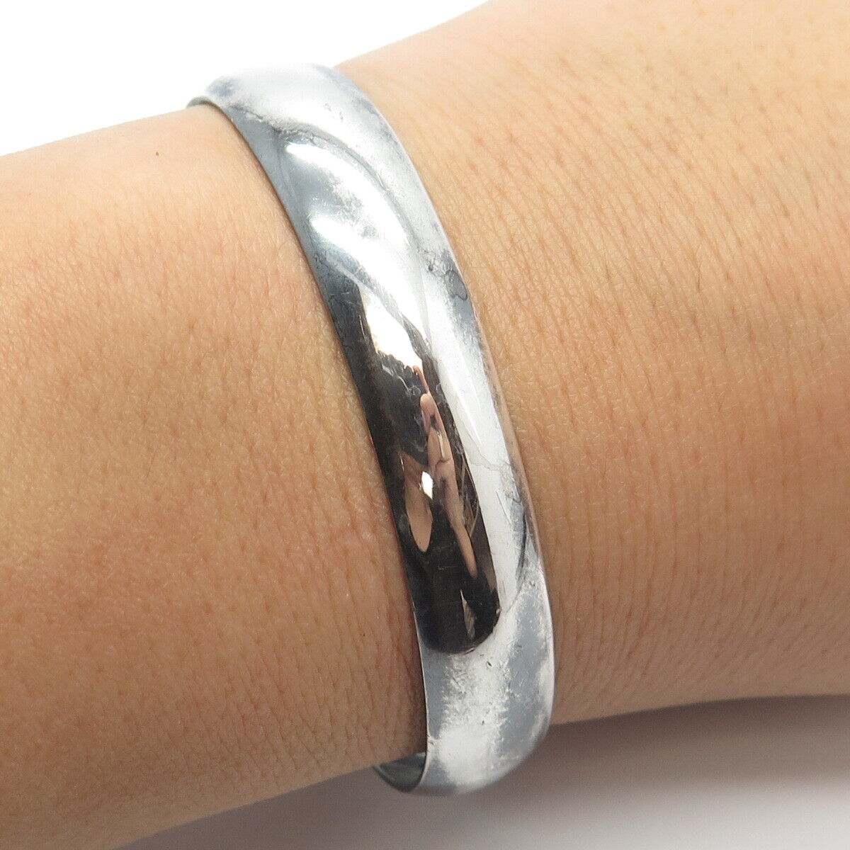 925 Sterling Silver Vintage Adjustable Cuff Bracelet 6.25"