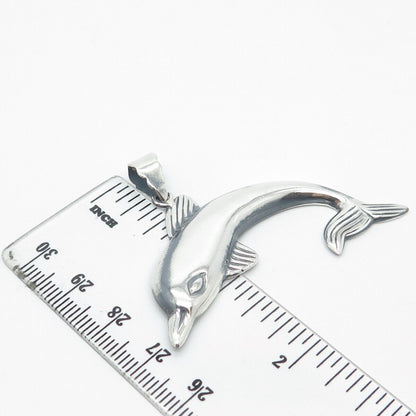 925 Sterling Silver Vintage Friendly Dolphin Pendant