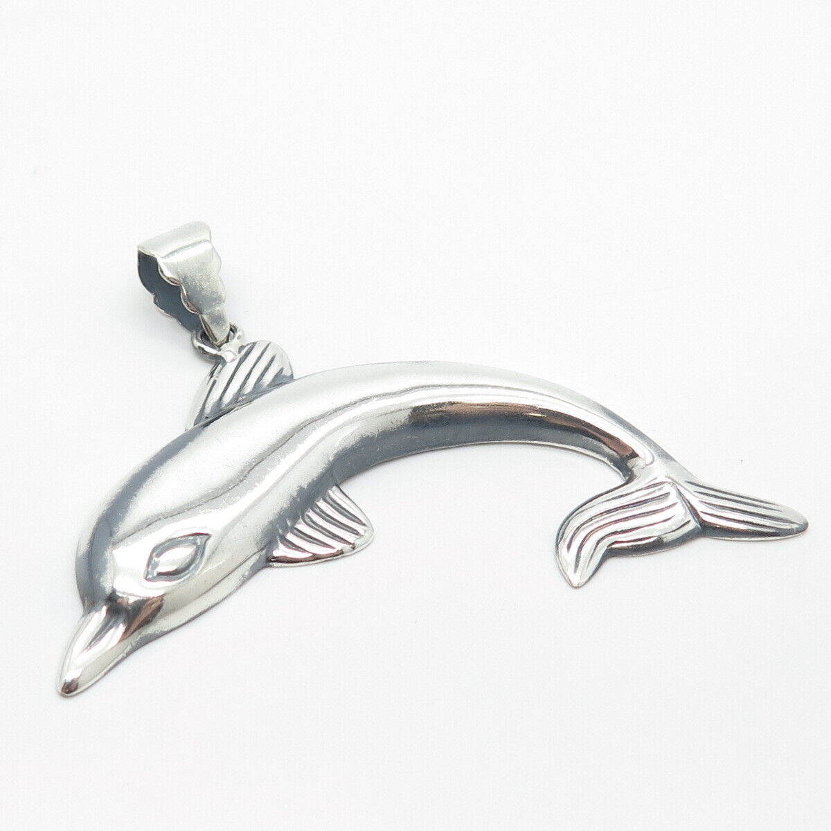 925 Sterling Silver Vintage Friendly Dolphin Pendant