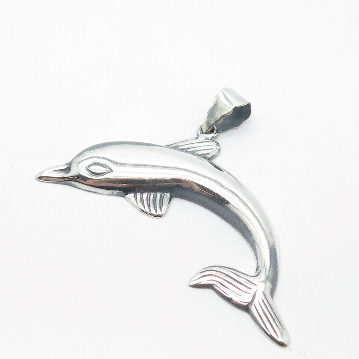 925 Sterling Silver Vintage Friendly Dolphin Pendant