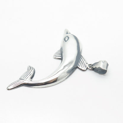 925 Sterling Silver Vintage Friendly Dolphin Pendant