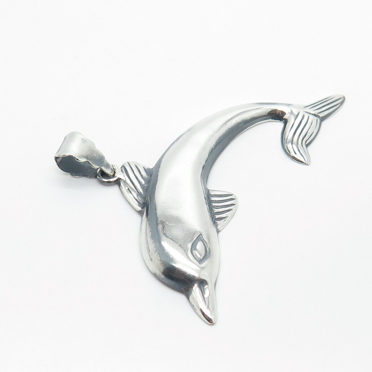 925 Sterling Silver Vintage Friendly Dolphin Pendant