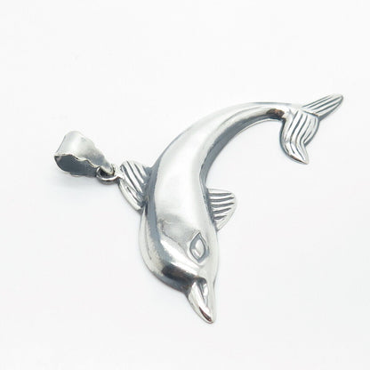 925 Sterling Silver Vintage Friendly Dolphin Pendant