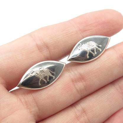 925 Sterling Silver Vintage Siam Elephant For Good Luck Cufflinks