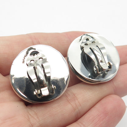 925 Sterling Silver Vintage Mexico Nest Clip On Earrings