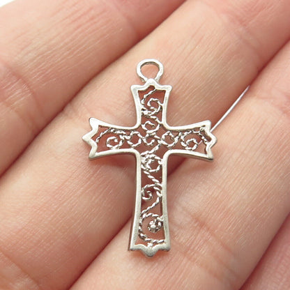 925 Sterling Silver Vintage Ornate Cross Pendant