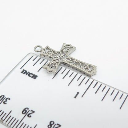 925 Sterling Silver Vintage Ornate Cross Pendant