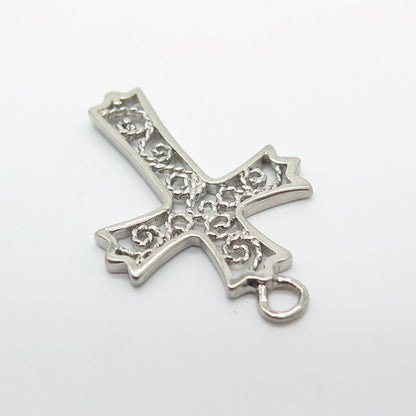 925 Sterling Silver Vintage Ornate Cross Pendant