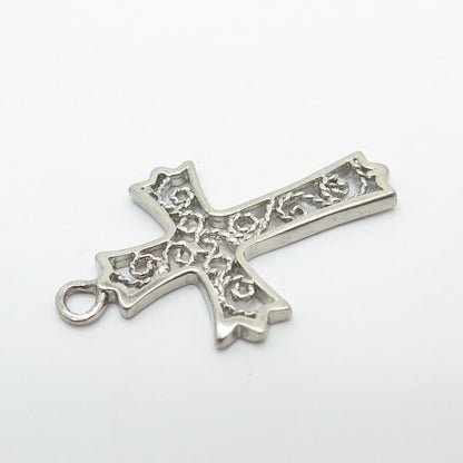 925 Sterling Silver Vintage Ornate Cross Pendant