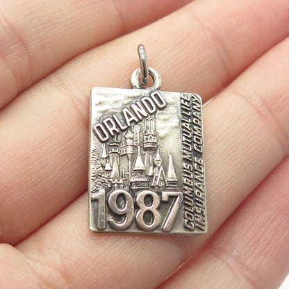 925 Sterling Silver Vintage 1987 Orlando Columbus Mutual Life Insurance Pendant