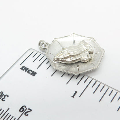 925 Sterling Silver Vintage Catamore Hands in Prayer Charm Pendant