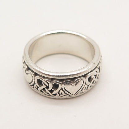 925 Sterling Silver Vintage Peter Stone Celtic Rotating Band Ring Size 6.75