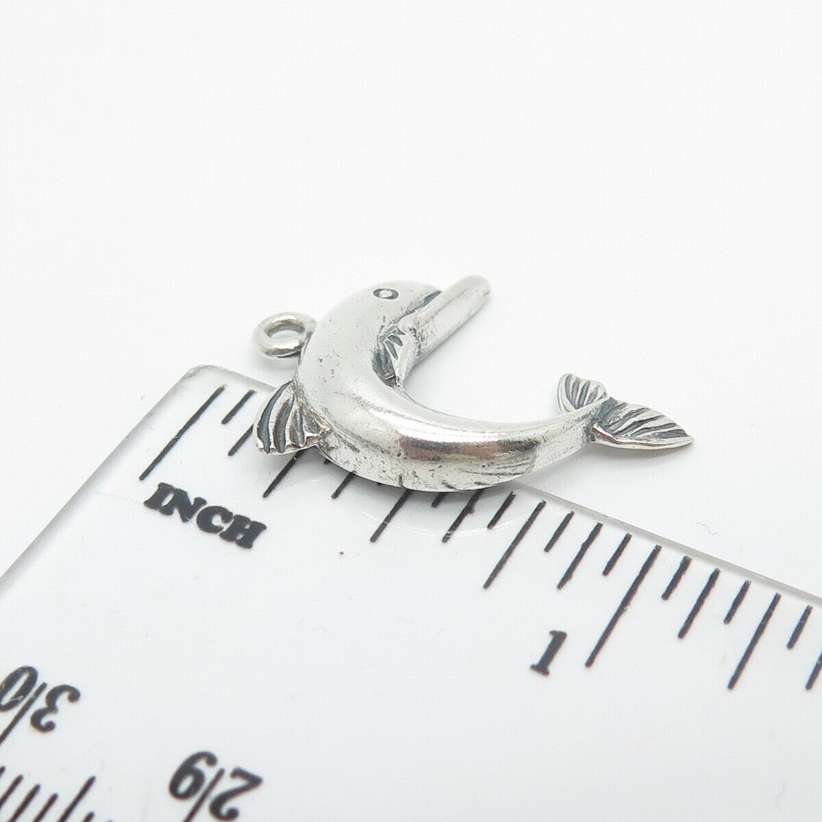 925 Sterling Silver Vintage Friendly Dolphin Pendant