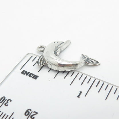 925 Sterling Silver Vintage Friendly Dolphin Pendant