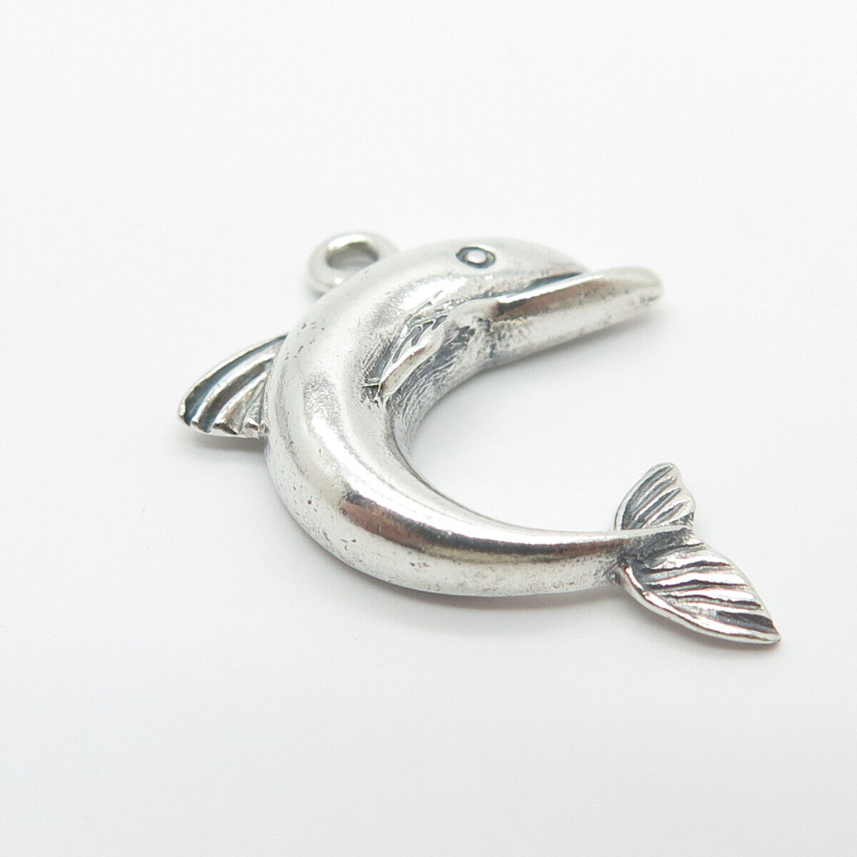 925 Sterling Silver Vintage Friendly Dolphin Pendant