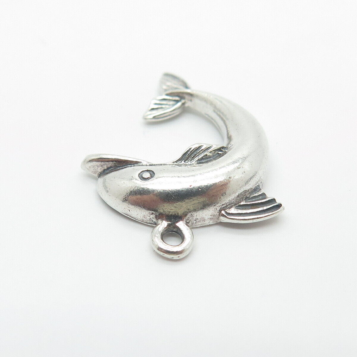 925 Sterling Silver Vintage Friendly Dolphin Pendant