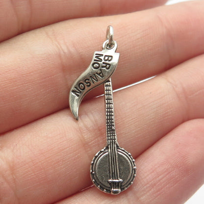 925 Sterling Silver Vintage Banjo-Ukulele Musical Instrument Charm Pendant