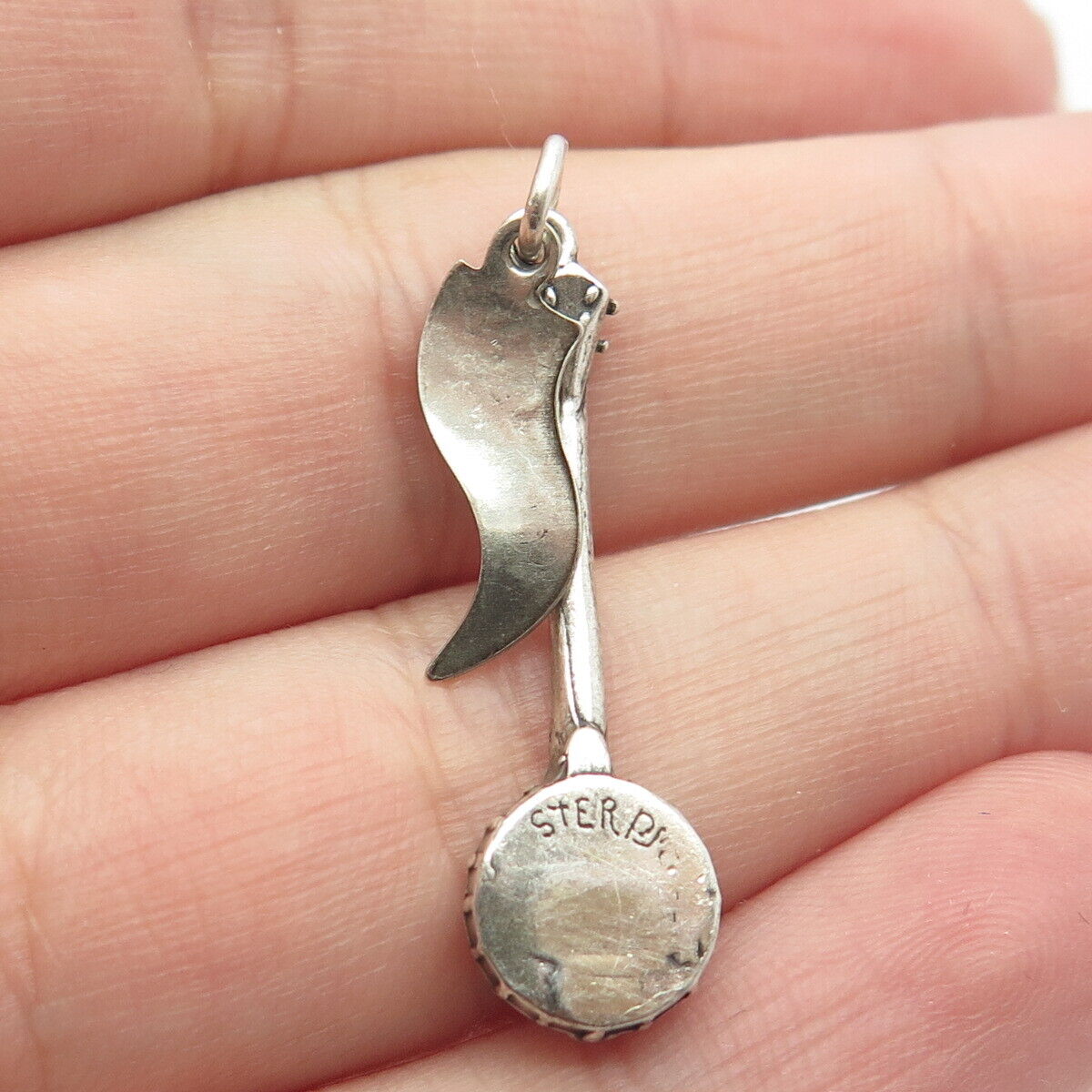 925 Sterling Silver Vintage Banjo-Ukulele Musical Instrument Charm Pendant